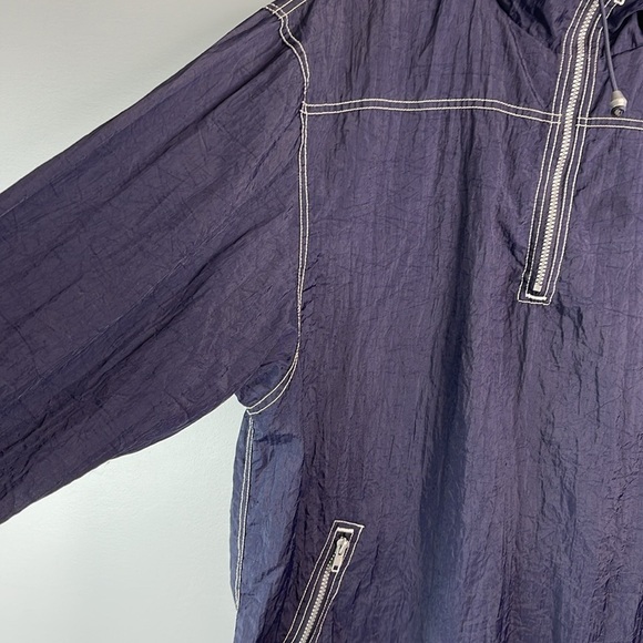 VINTAGE Y2K Weathervane Outfitters Anorak Jacket Navy Blue Contrast Stitch M - Picture 4 of 12